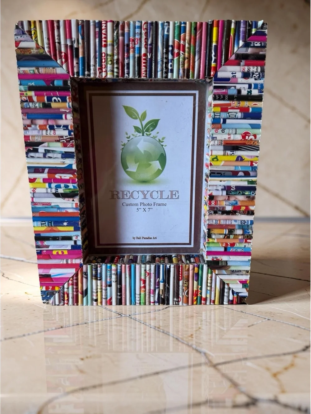 Handmade Magazine Rolled Paper Photo Frame